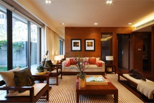 别墅中式风格会客厅装修设计效果图别墅	中式		苏州清风装饰