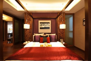 别墅中式风格卧室装修设计效果图别墅	中式		苏州清风装饰
