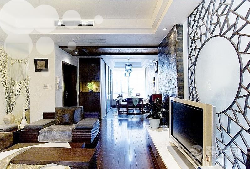 武汉城投四新之光大户型150平中式风格客厅效果图