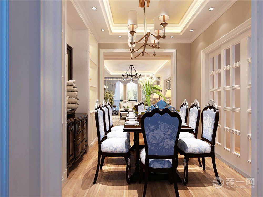 武汉汉水新城中法印象两居室86平美式风格餐厅效果图