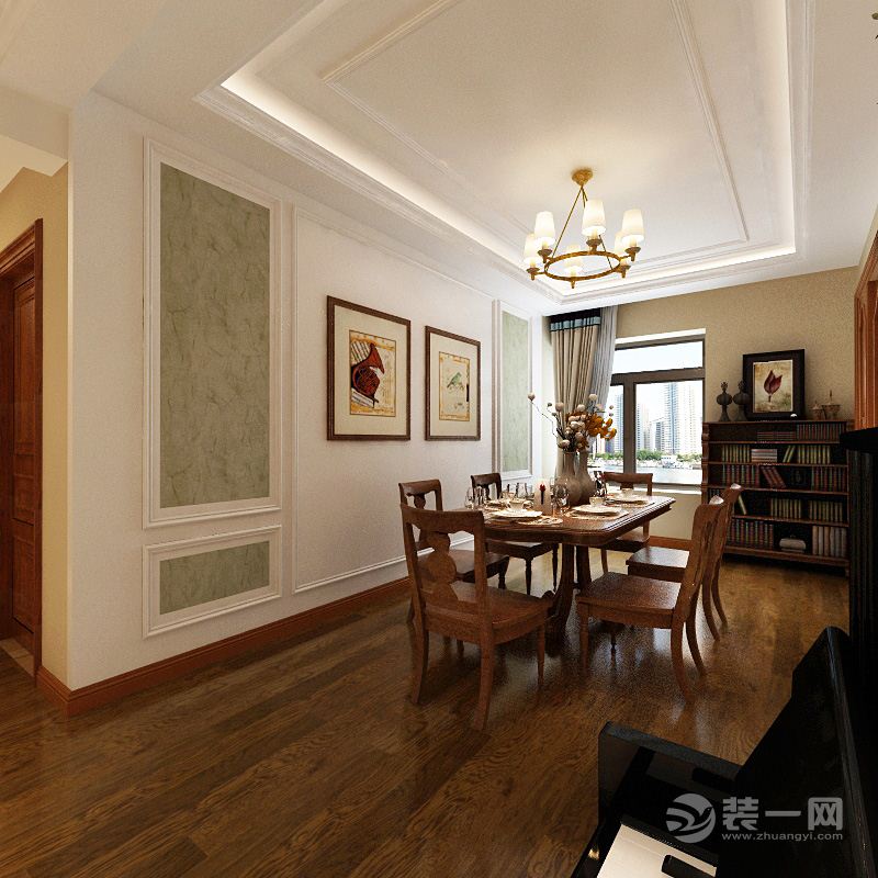 武汉白金壳子两居室90平美式风格装饰餐厅餐桌