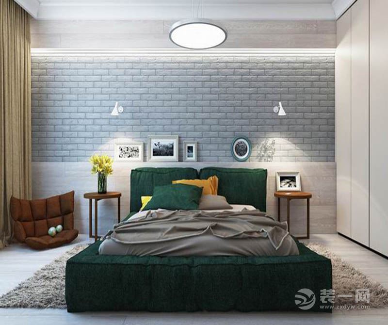 卧室：融入部分北欧风的元素，卧室也略带一点小清新感。