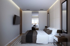 武汉中南欢乐汇两居室87平欧式风格卧室