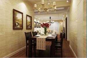 武汉合融清华源两居室88平美式风格餐厅