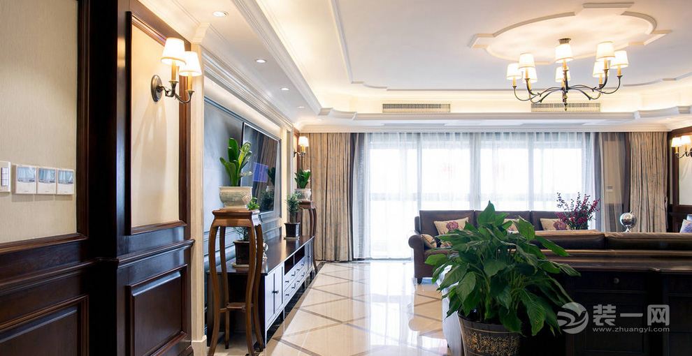 上海绿泉家苑86平米两居室美式风格客厅