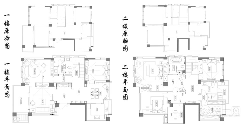 上海绿地东上海213平米别墅美式风格户型图