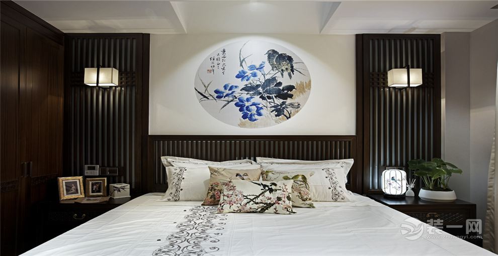 上海花园城95平米两居室新中式风格卧室