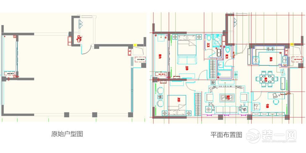 上海永和丽园104平米两居室新中式风格户型图模板
