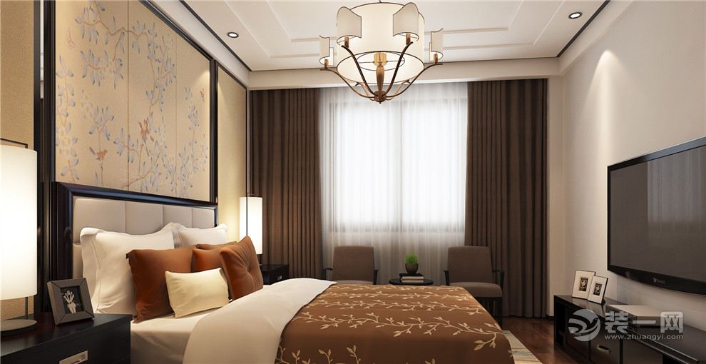 上海永和丽园104平米两居室新中式风格客卧室