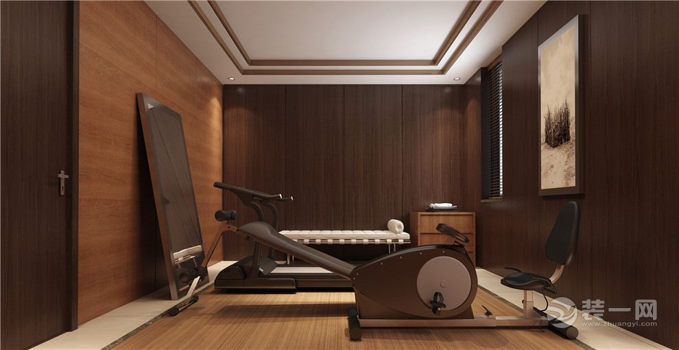 上海朱家角和墅300平米别墅日式风格地下健身房