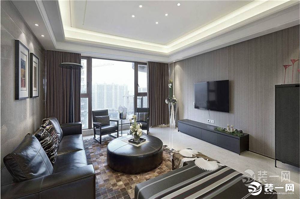 上海银杏家园112平米四居室简约风格客厅