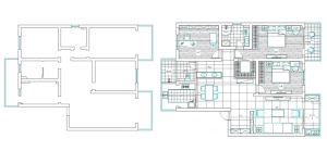 上海東川苑80平米兩居室簡約風格戶型圖