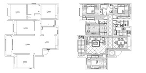 上海海上郡120平米两居室现代简约风格户型图