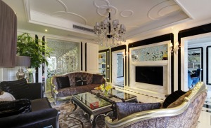 上海原野花园298平米别墅美式风格客厅