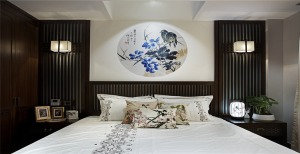 上海花园城95平米两居室新中式风格卧室