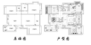 上海御沁园169平米三居室新中式风格户型图