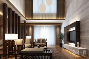上海东渡青筑128平米三居室日式风格客厅