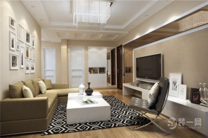 上海海桐苑83平米两居室简约风格装修效果图