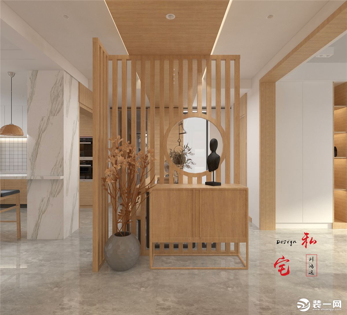 此作品为160㎡+平层结构，此作品为三室两厅一厨三卫平层结构，整体基调为日式