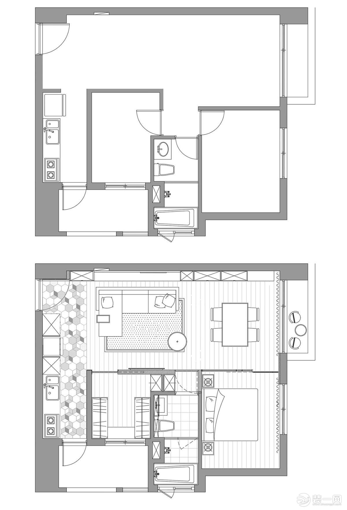 新房装修 / 室内 64 平 / 格局 2 房 2 厅 1 卫 / 居住人数 1 大