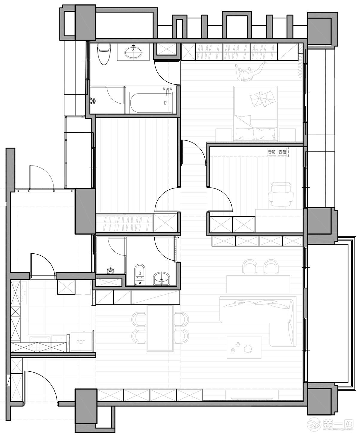 新房裝修 / 電梯大樓 / 室內(nèi) 80平 / 格局 3 房 2 廳 2 衛(wèi) / 居住人數(shù) 2 大