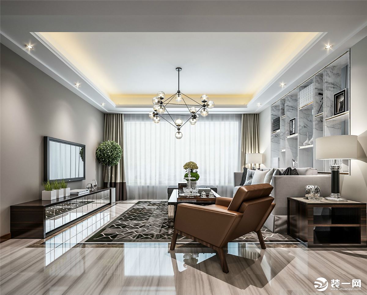 沙发暖白的色调，为空间注入当代风尚与精巧轻盈的质地，通过软装元素的铺陈与蔓延，构成整体的温暖基调，空