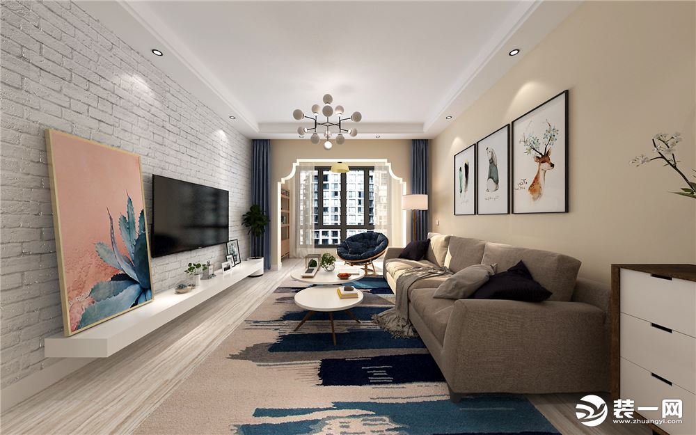 客厅 现代风格是比较流行的一种风格，追求时尚与潮流，非常注重居室空间的布局与使用功能的完美结合