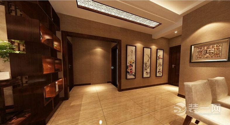 武汉天成美雅三居室130平中式装修风格效果图