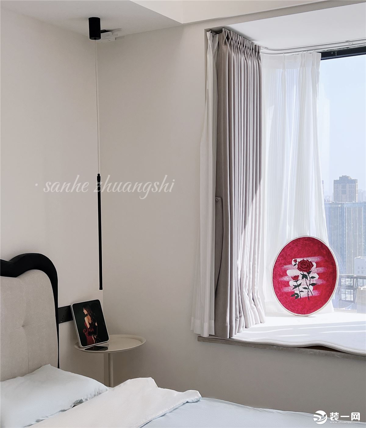 【三合装饰】龙湖揽境现代风格115平实景案例拍摄卧室