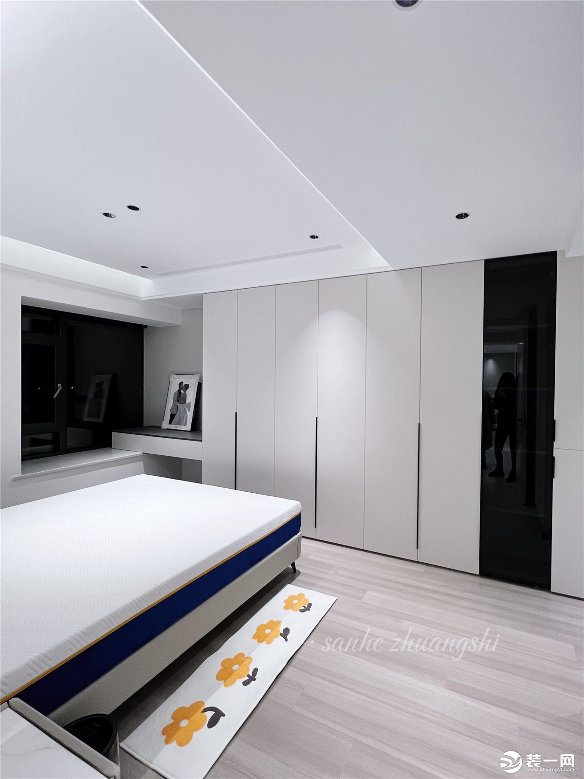 【三合装饰】紫台106平现代黑白灰风格装修完工实景案例卧室