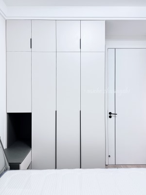 【三合装饰】紫台106平现代黑白灰风格装修完工实景案例卧室