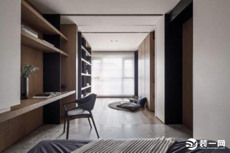 简洁的床头构造，墙窗，背景墙简单搭配，舒适轻松