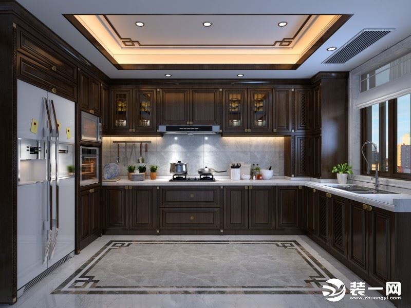 【西安方林装饰】紫薇永和坊260平米平层新中式风格案例——厨房