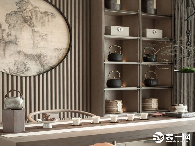 【西安方林装饰】万达天樾149㎡新中式风格案例——茶室