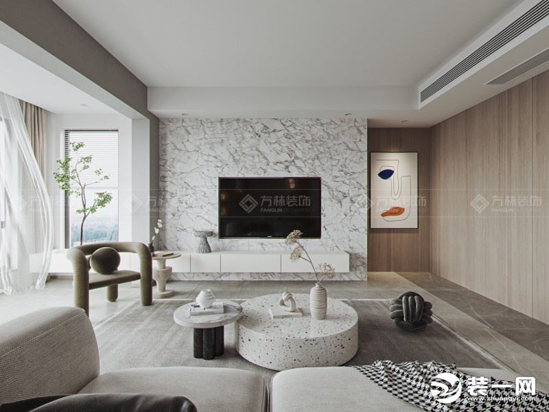 【西安方林装饰】中海龙湾132㎡现代简约风格案例——客厅