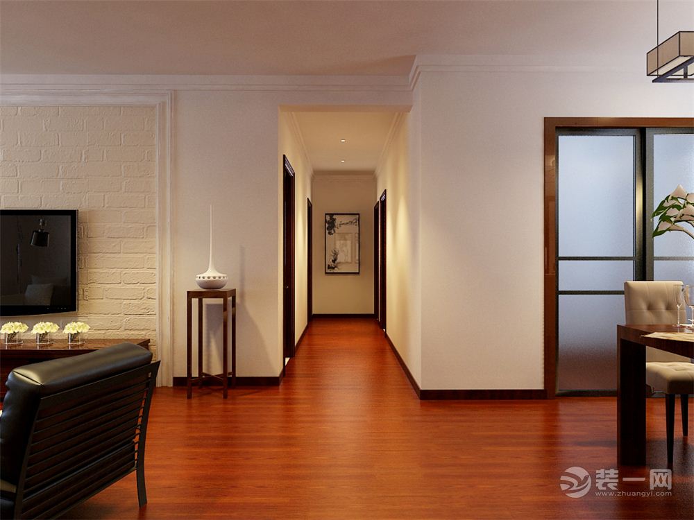 中海寰宇天冠125平三居室现代简约风格装修效果图走廊