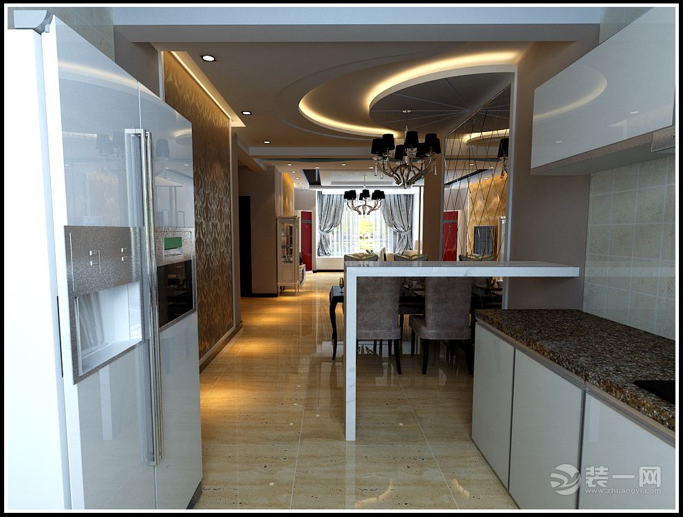 鑫丰雍景豪城101平三居室现代风格装修效果图厨房