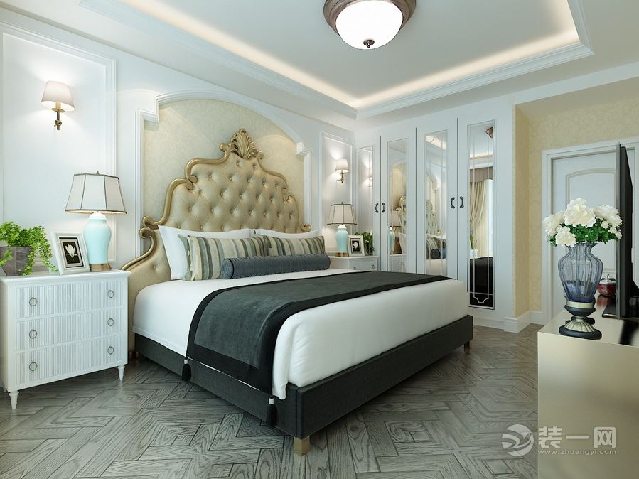 中海国际社区135平三居室欧式风格装修效果图造价28万 卧室