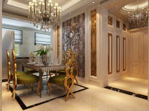 尚景新世界224平四居室新古典风格装修案例效果图餐厅