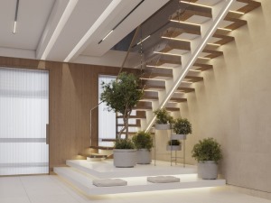【重庆方林装饰】230㎡别墅现代风格案例——楼梯