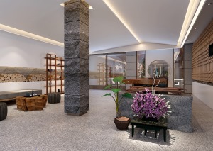 进入民宿大厅，您将被独特的设计风格所吸引。大厅中央的空地设置了一组雅致的座椅和茶几，供宾客休息和交流