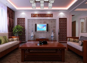 中式风格客厅电视背景