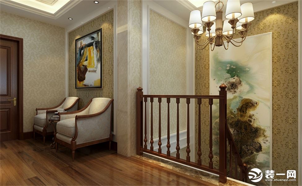 白色布艺沙发组合有着丝绒的质感以及流畅的木质曲线，温馨舒适。