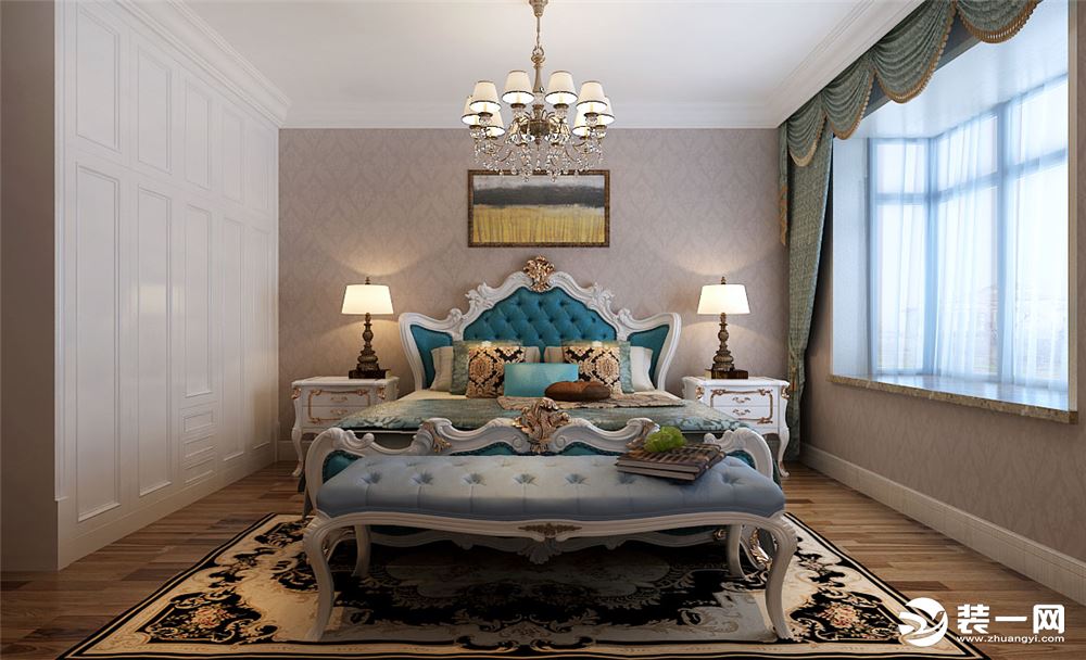 卧室采用木打扮，布置比较温馨，作为主人的私密空间，主要以功能性与使用舒适为考虑的重点，软装和用色也很