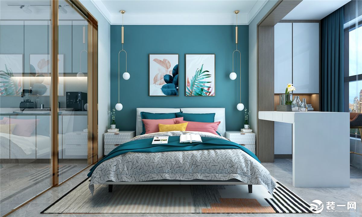 太原城市人家装饰丰沃-幸福花城270平米现代风格装修效果图次卧室