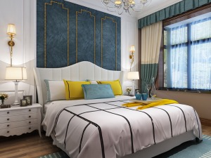 卧室白色的主色调搭配木地板，整洁素净，温馨浪漫。