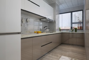厨房做了高柜，增加了空间储蓄能力，地砖上墙，提升了空间档次。