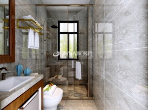 卫生间干湿分离，便于整理，为主人提供了轻松的沐浴享受，地砖上墙，提升空间质感。