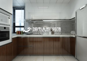 锦东如意城125㎡三居室现代轻奢风厨房效果图