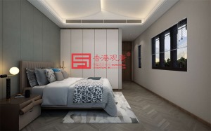 杨柳春风中式合院别墅装修效果图-次卧室